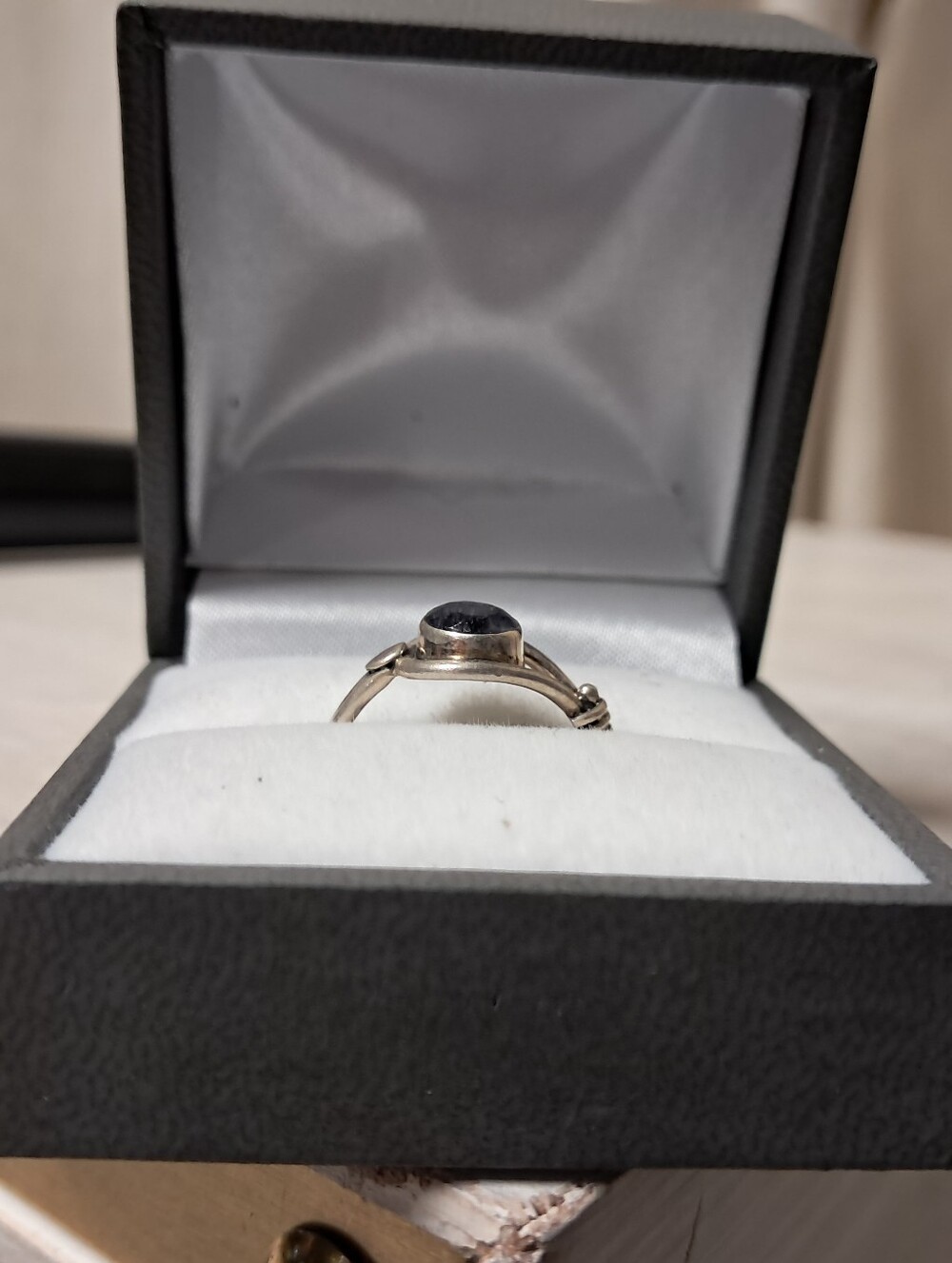 Vintage Mid-Century Modernist Sterling Silver Statement Ring Size 5 - Picture 5 of 8
